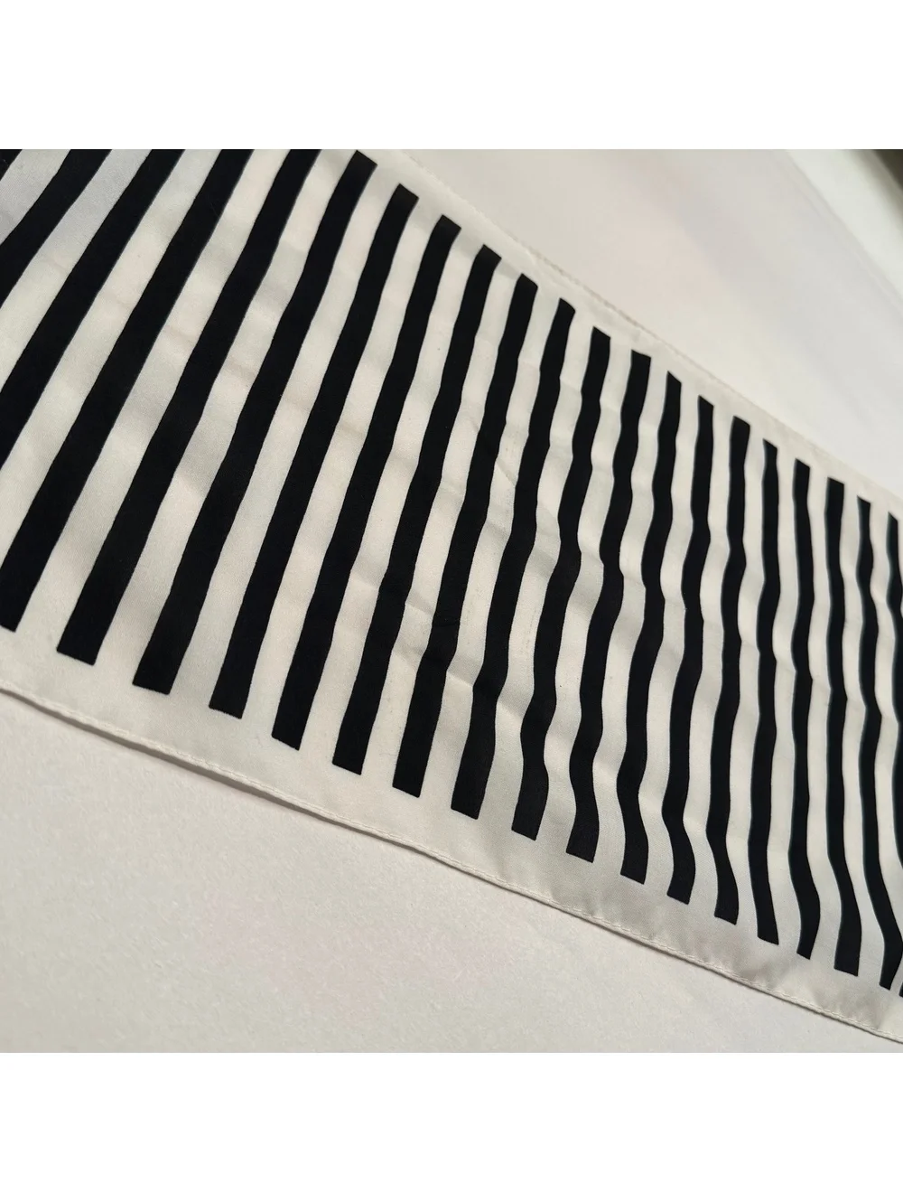 90s Black & White Striped Scarf Mod Monochrome Neckerchief Headwrap